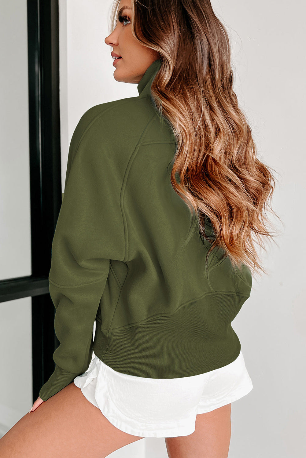 Green Zip Up Sweatshirt