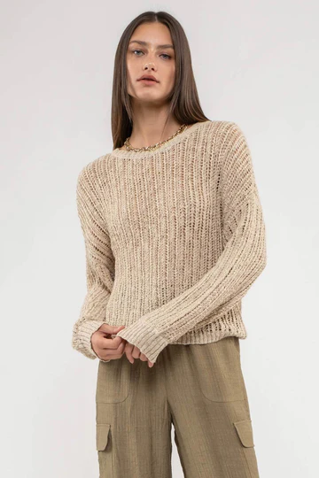 SHEER KNIT PULLOVER KNIT SWEATER