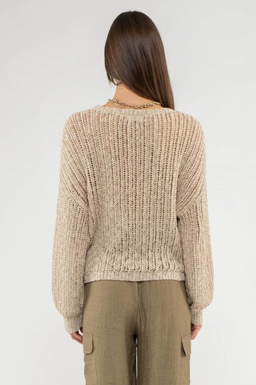SHEER KNIT PULLOVER KNIT SWEATER
