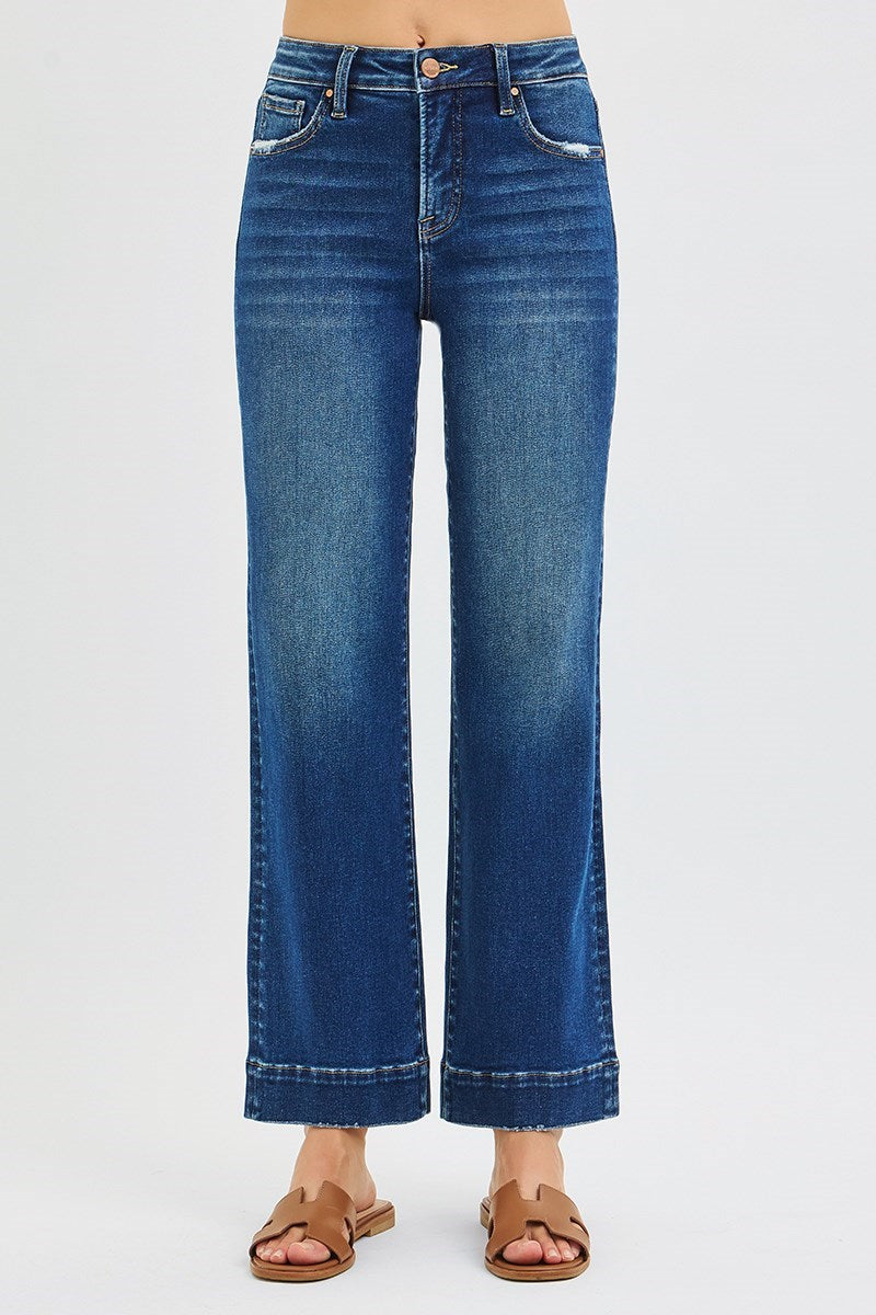 Risen High Rise Straight Jeans