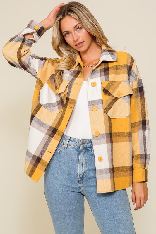 LVLS Button Down Plaid Jacket