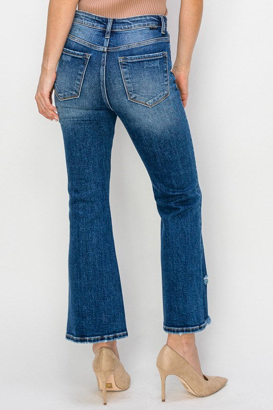 HIGH RISE ANKLE FLARE JEANS