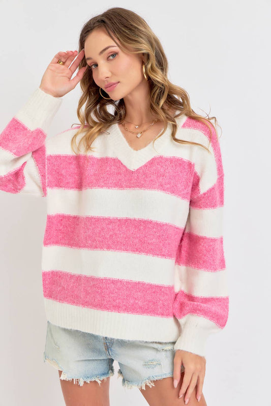 Pink Striped Sweater