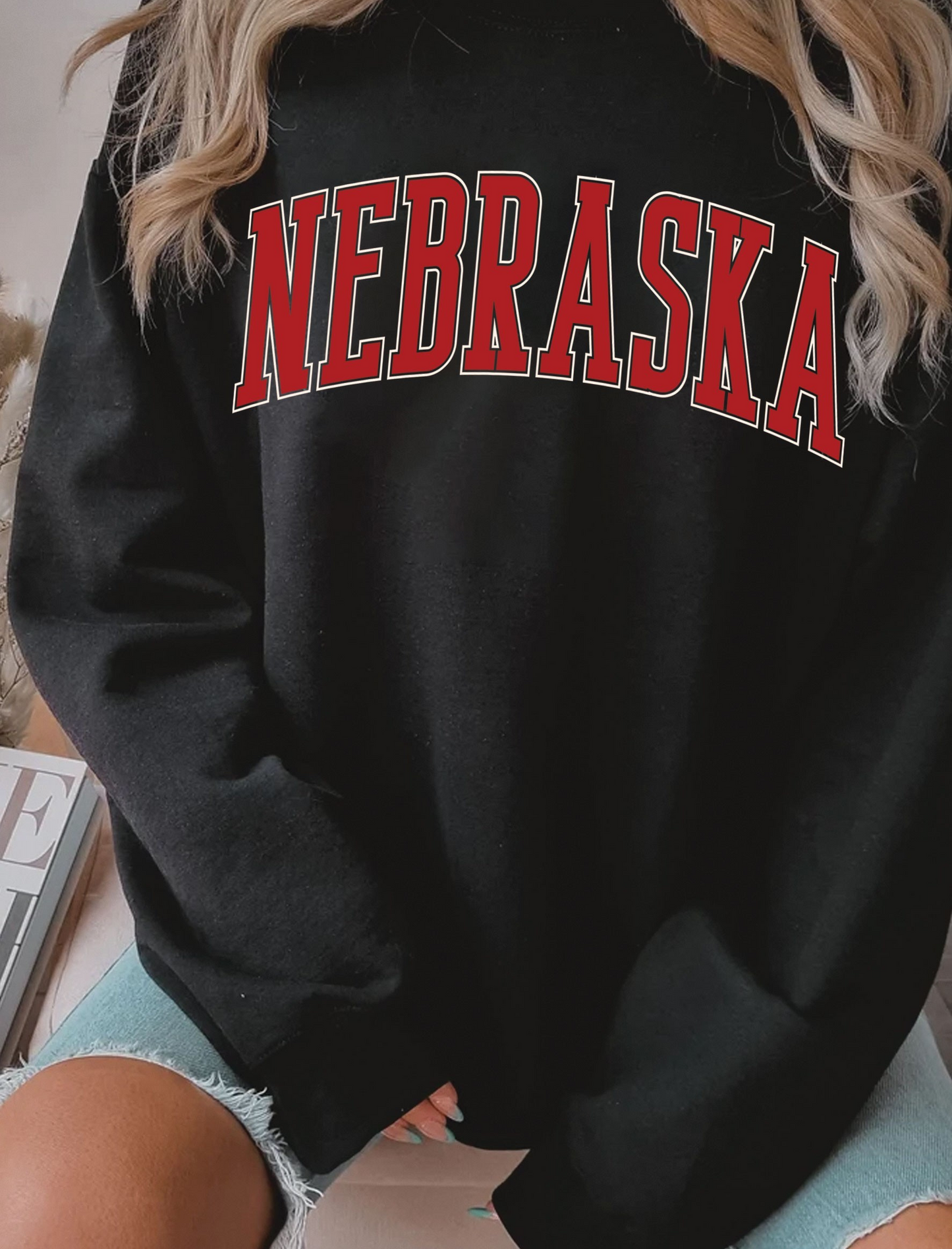 NEBRASKA PUFF GRAPHIC BRUSHED SWEATSHIRT