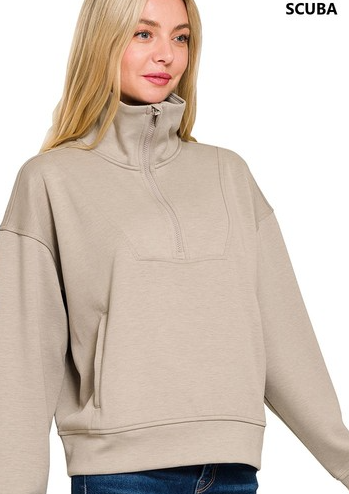 Scuba half zip pullover