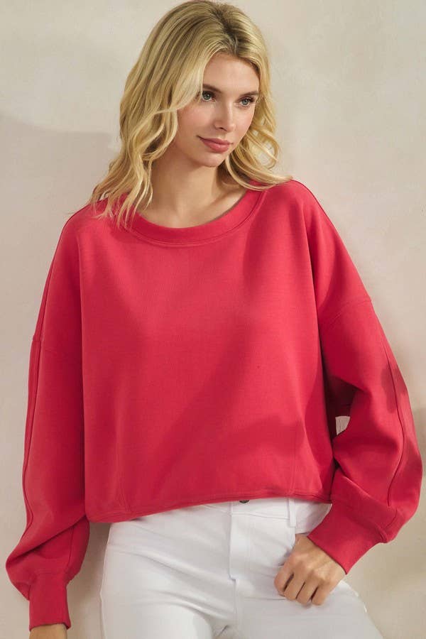 Women's Cotton Modal Crewneck Short Pullover