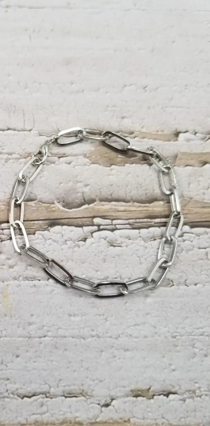 Paperclip Chain Bracelet: Silvery