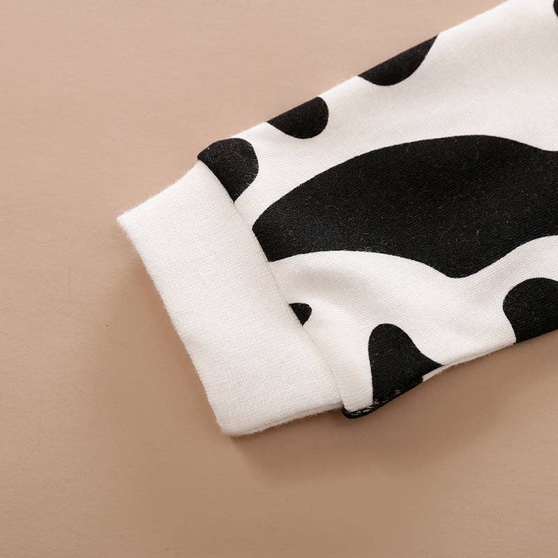 Baby Boy / Girl Cow Print Jumpsuit: White