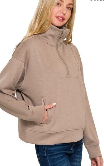 Scuba half zip pullover