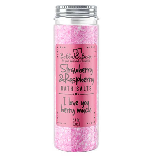 MIni Travel Size Bath Salts | Stocking Stuffer : Strawberry & Raspberry