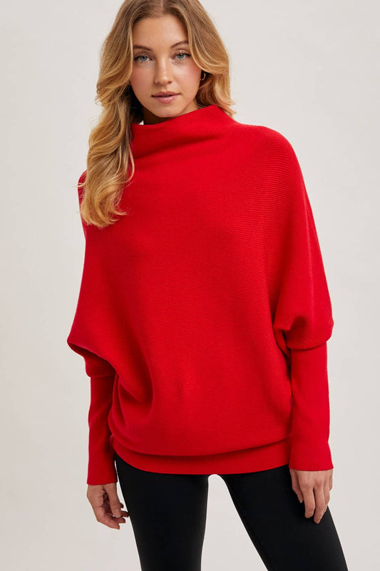 RUBY SLOUCH NECK DOLMAN SLEEVED PULLOVER