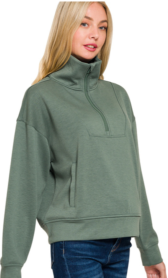 Scuba half zip pullover