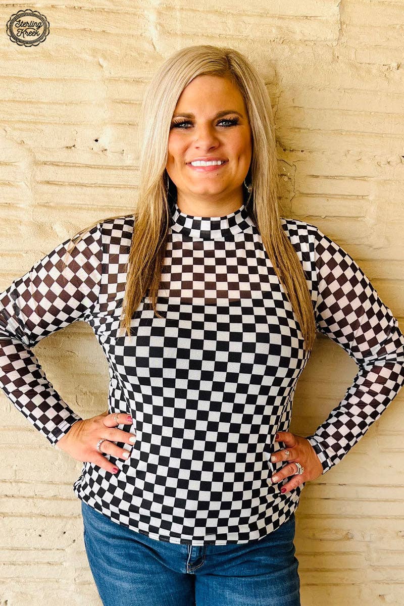 Black Checkered Top