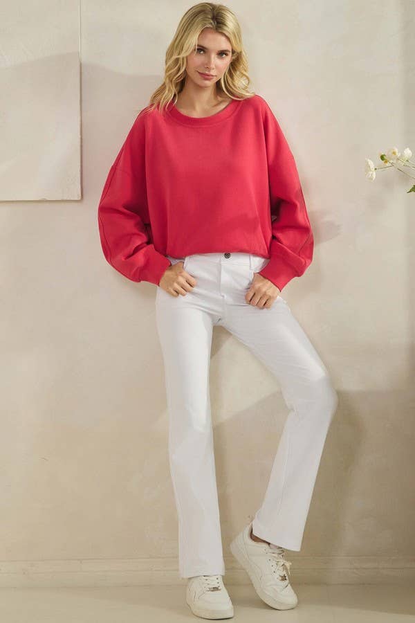 Women's Cotton Modal Crewneck Short Pullover