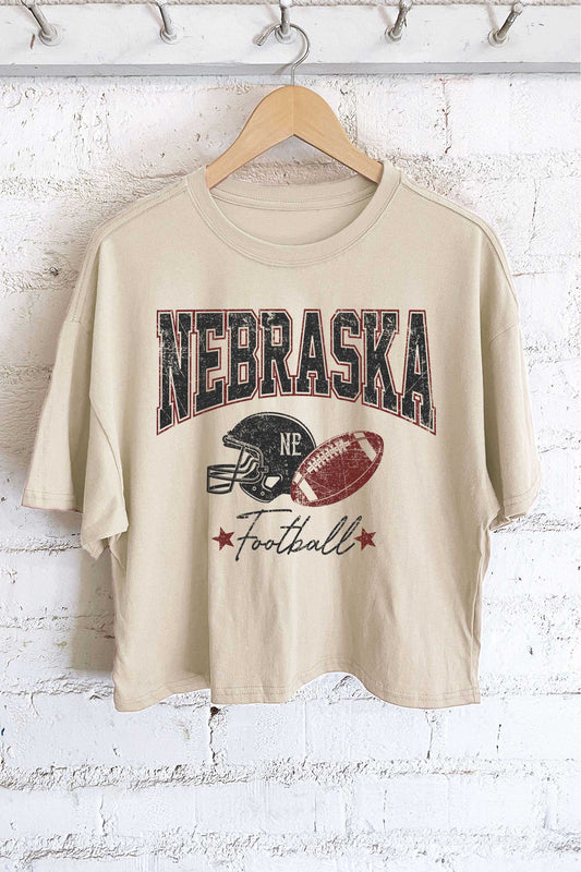 STONE NEBRASKA FOOTBALL GRAPHIC LONG CROP TOP