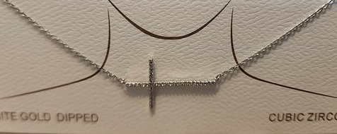 White Gold Dipped Cross Necklace