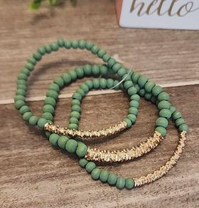 Sage w/ Gold Accents - set of 3