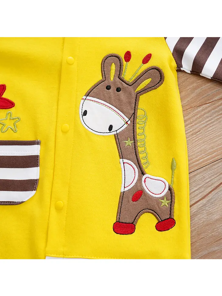 Giraffe Embroidery Jumpsuit 0-3M
