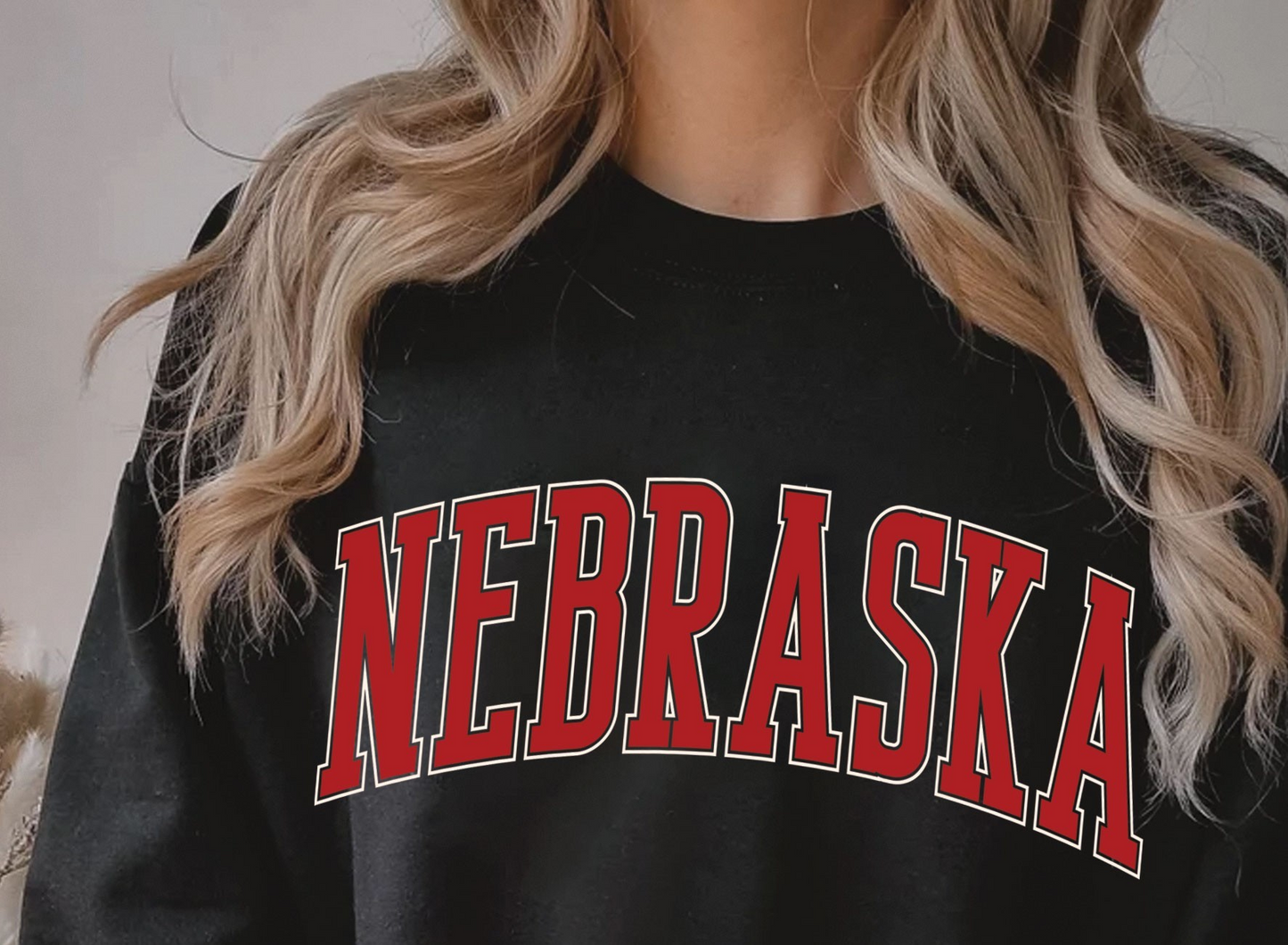 NEBRASKA PUFF GRAPHIC BRUSHED SWEATSHIRT