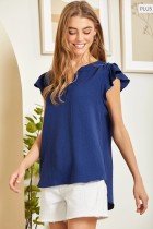 PLUS Casual Solid Top - Navy