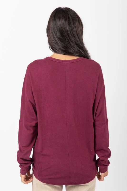 Wine Dolman Oversized Top