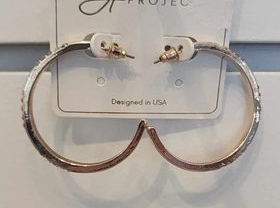 Gold Hoops with Cubic Zirconia