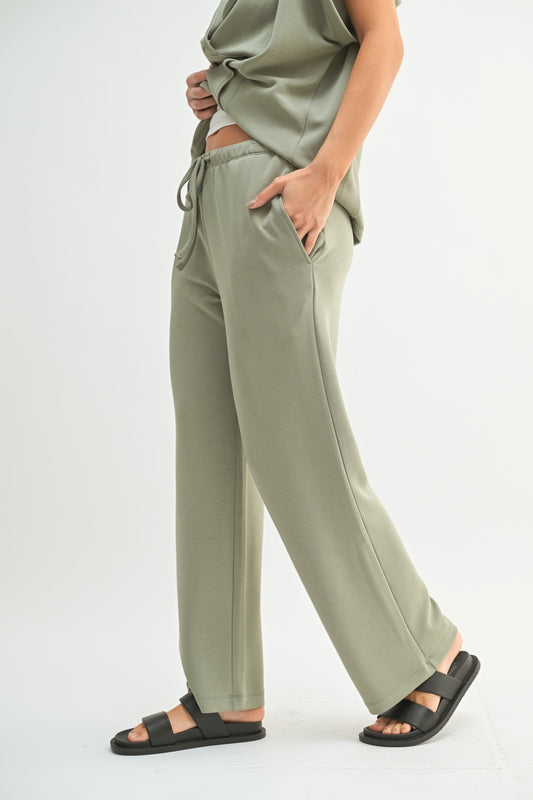 Shadow Simple Scuba Wide-Leg Pant