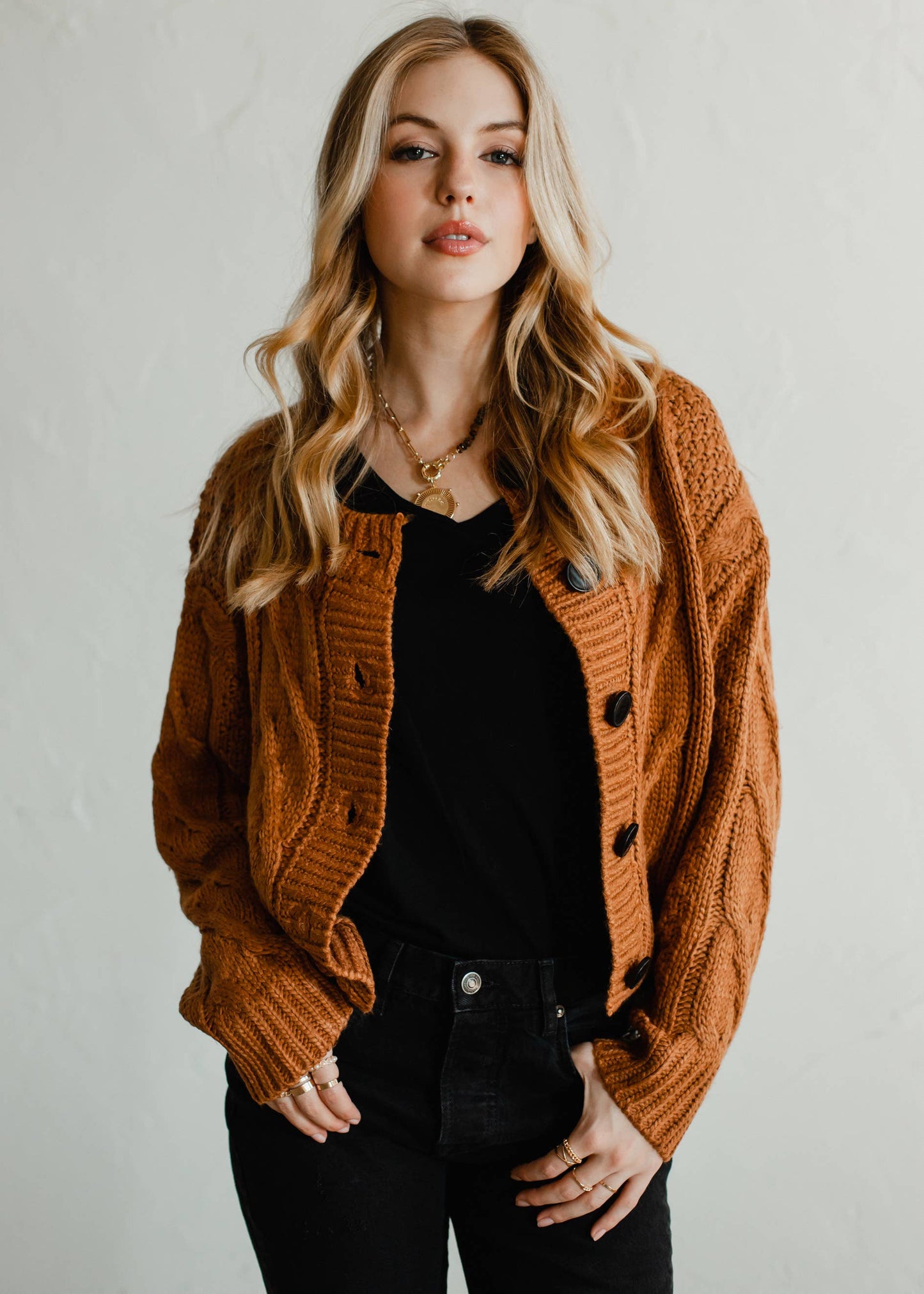 Camel Button Up Cardigan