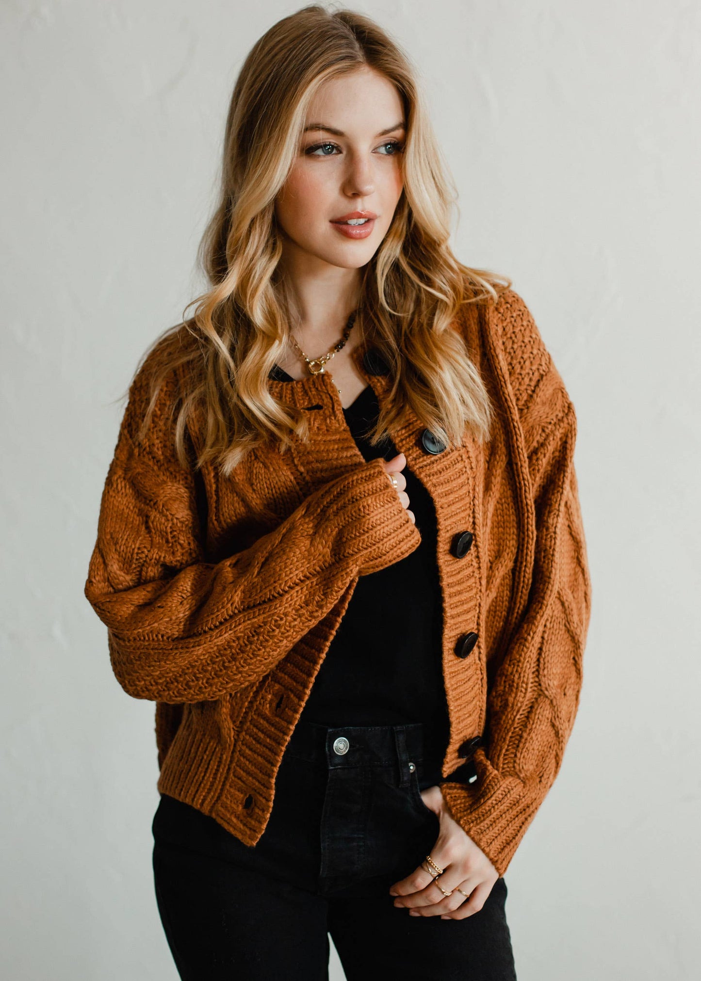 Camel Button Up Cardigan