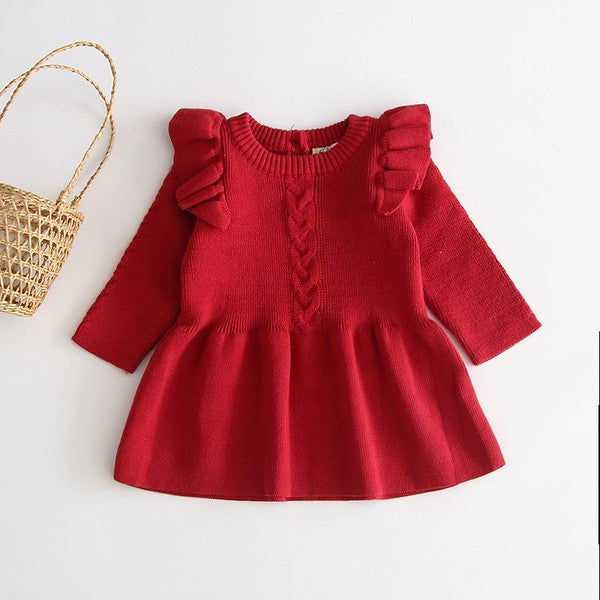 Red Knitted Sweater Dress