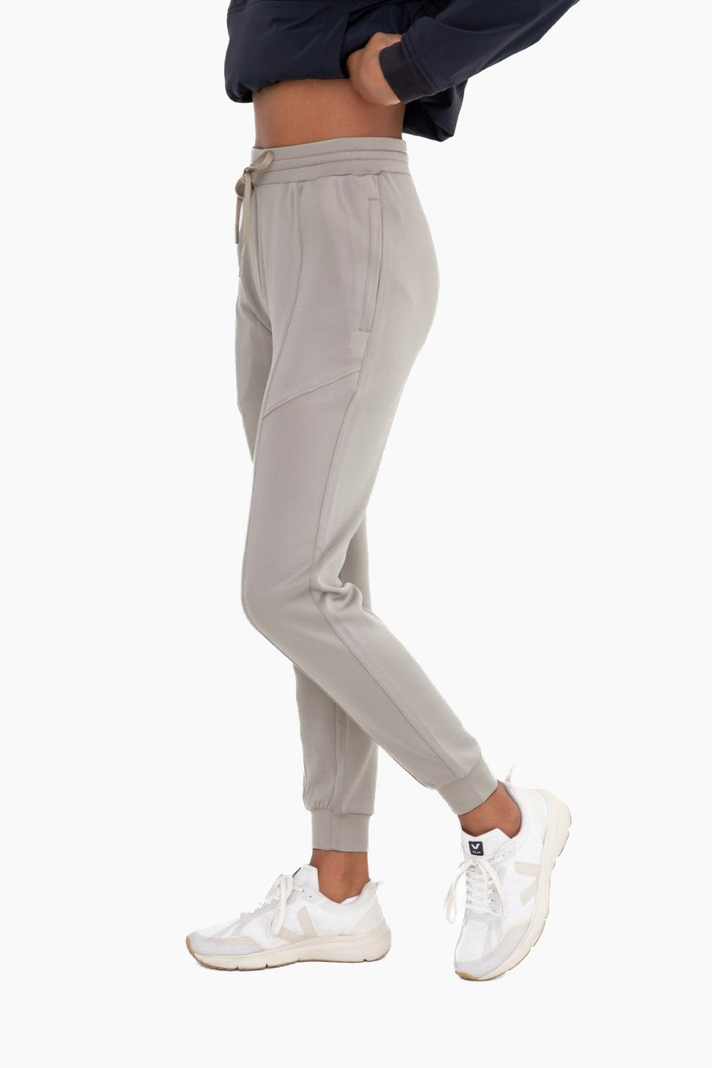 Cuffed Joggers with Zip Pockets -Grey