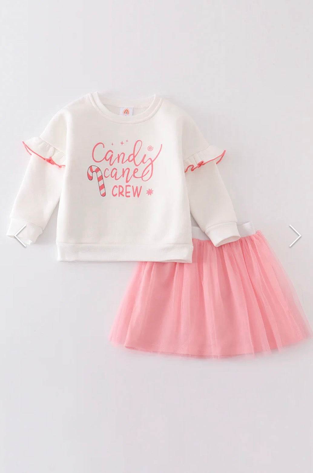 Candy Cane Ruffle Skirt Set