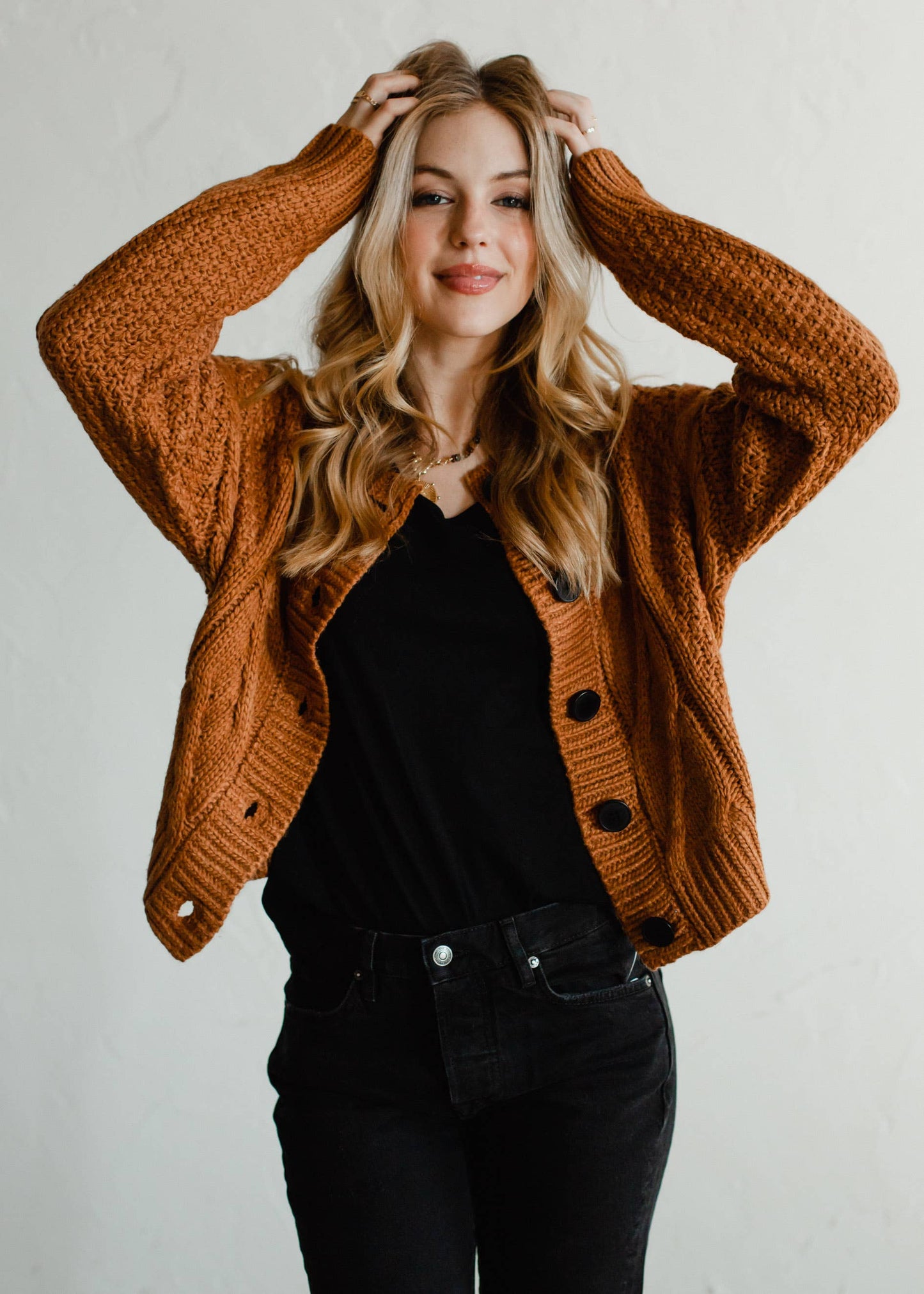 Camel Button Up Cardigan