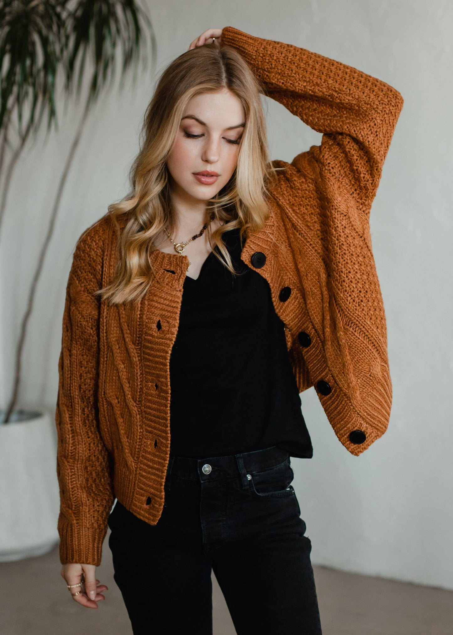 Camel Button Up Cardigan