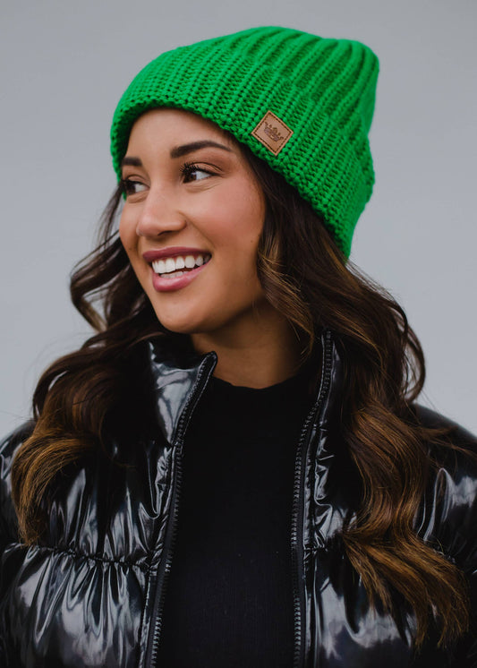 Bright Green Knit Beanie