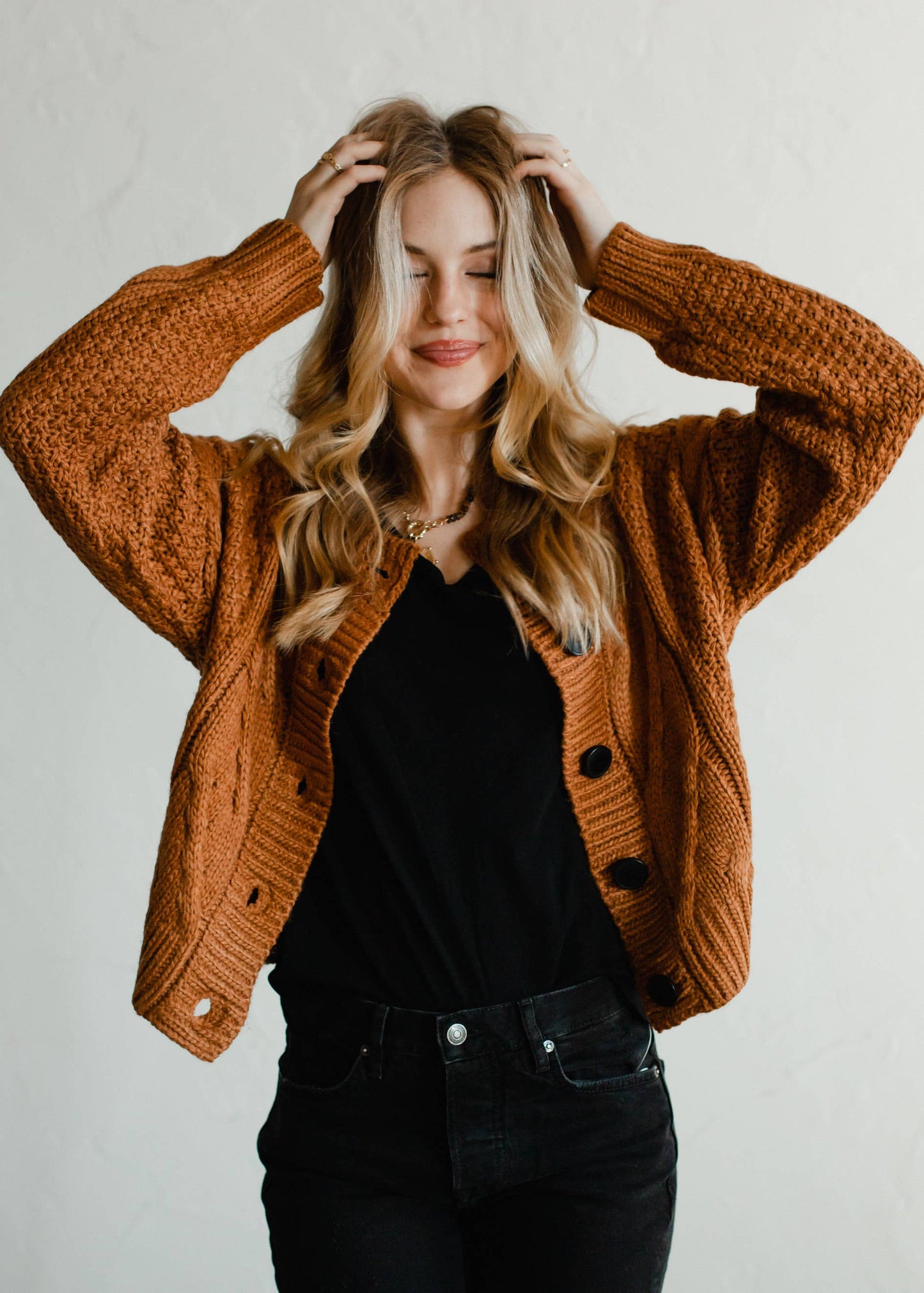 Camel Button Up Cardigan