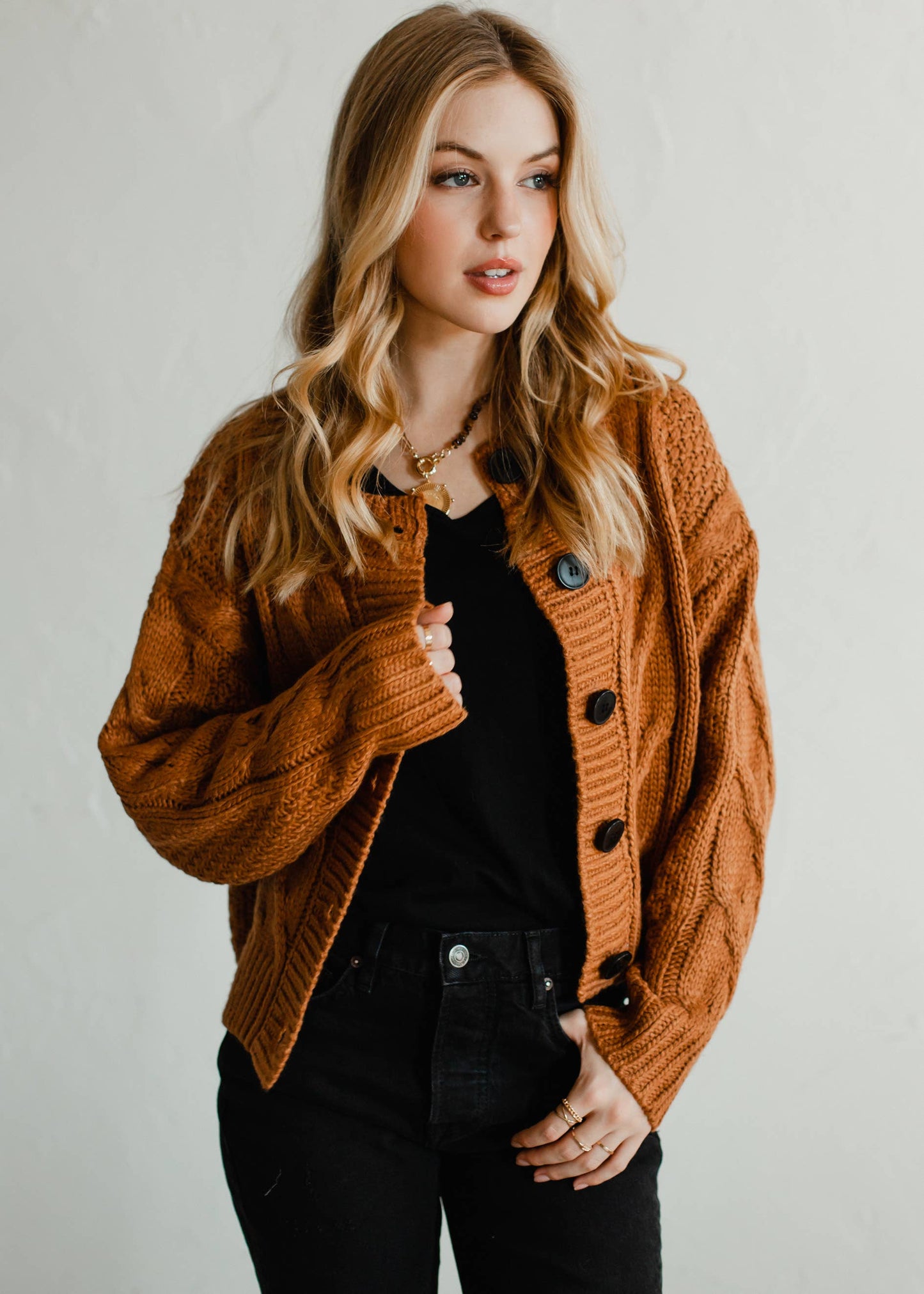 Camel Button Up Cardigan