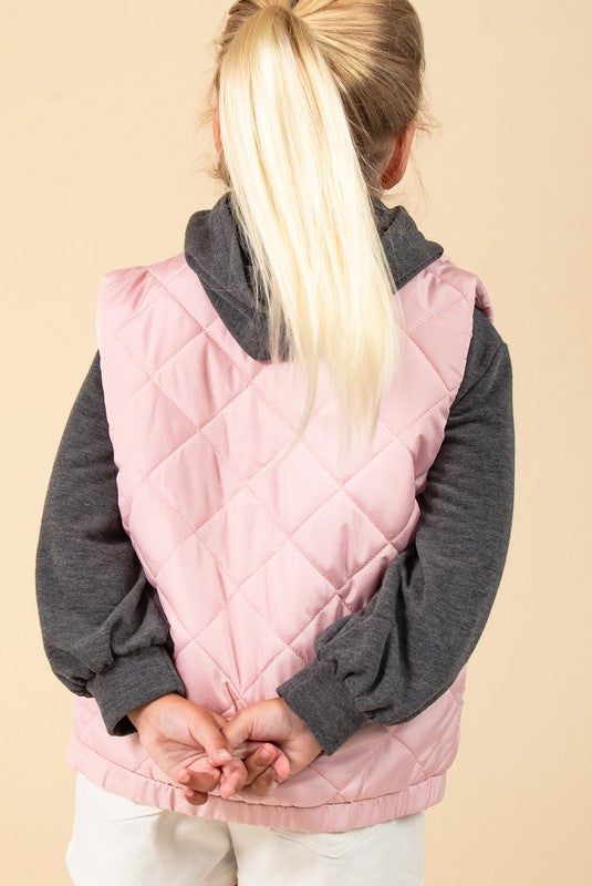 Pink Quilted Lightweight Vest