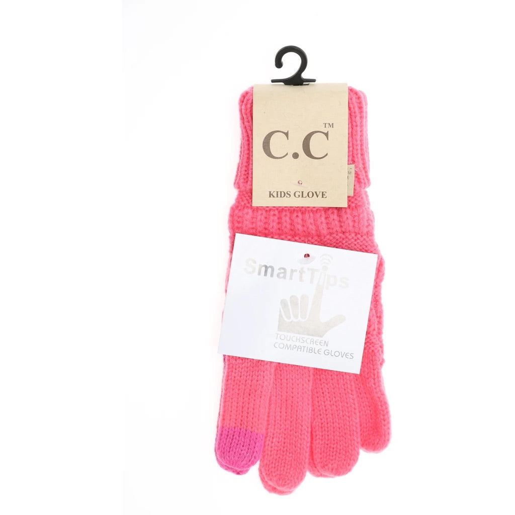 Kids Candy Pink CC Gloves