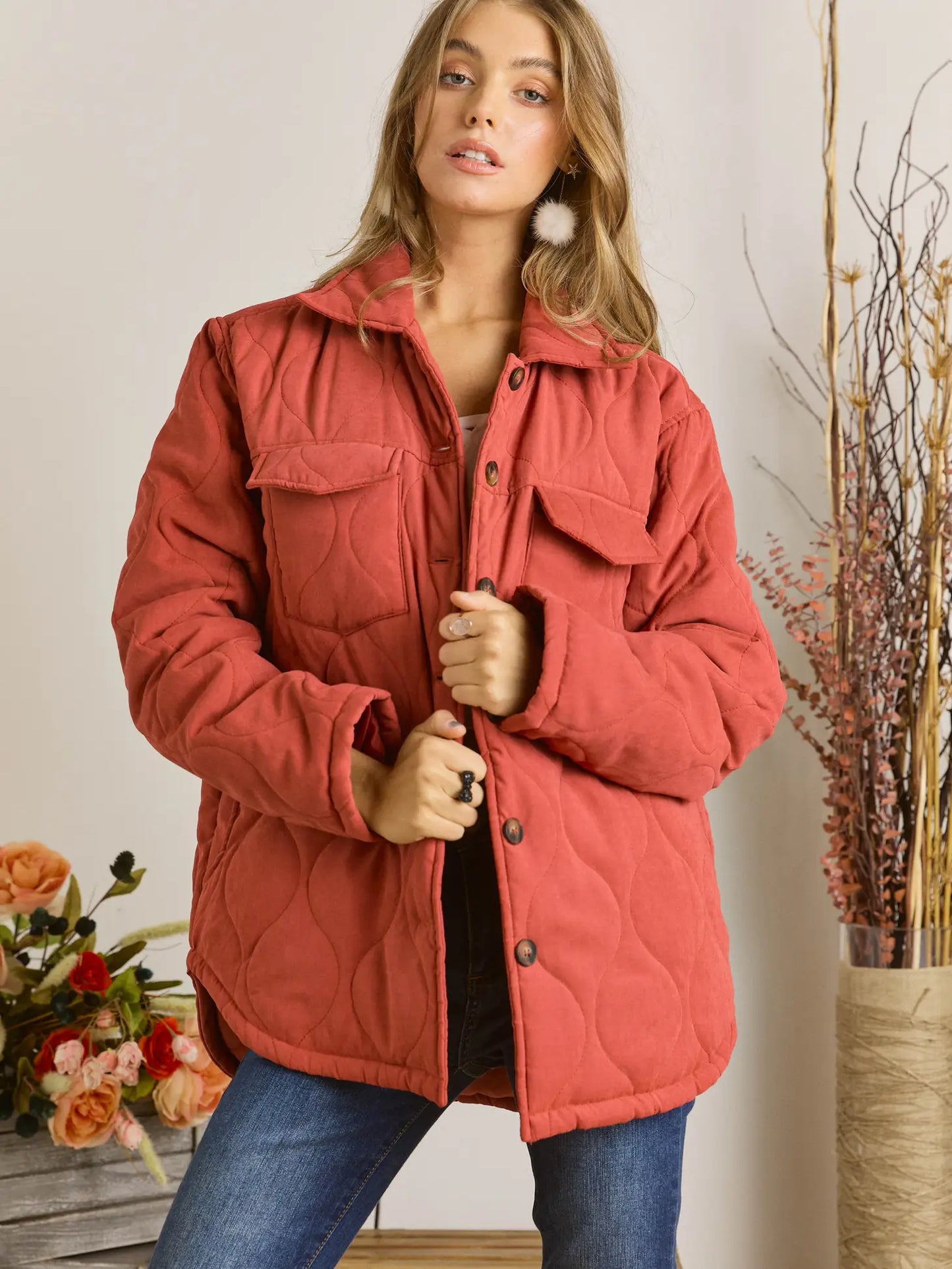 Rust Quilted Jacket